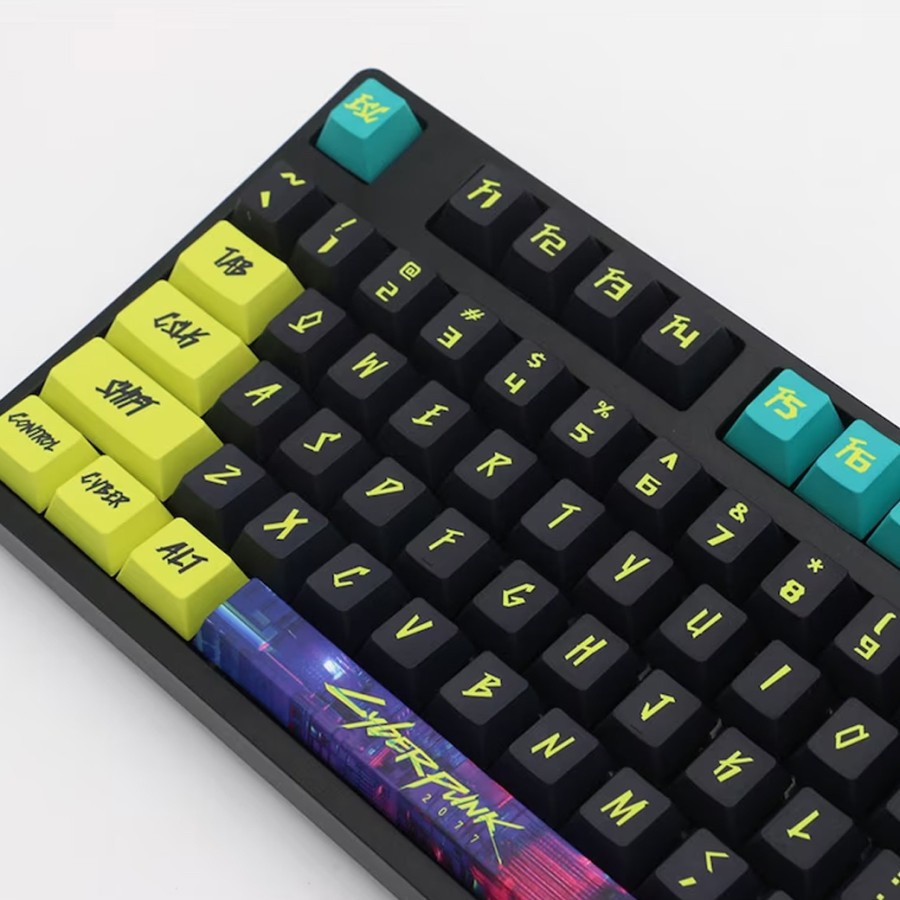 Cyberpunk 2077 PBT Dye-sub Keycaps 138 set Cherry Profile