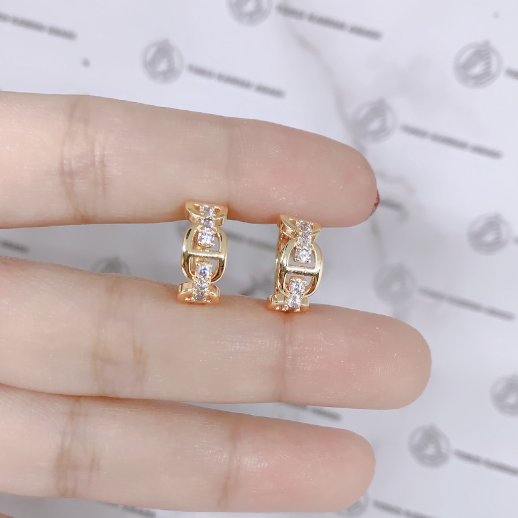 Anting Xuping Gold Perhiasan Fashion Wanita Model Permata Silang Cantik *32