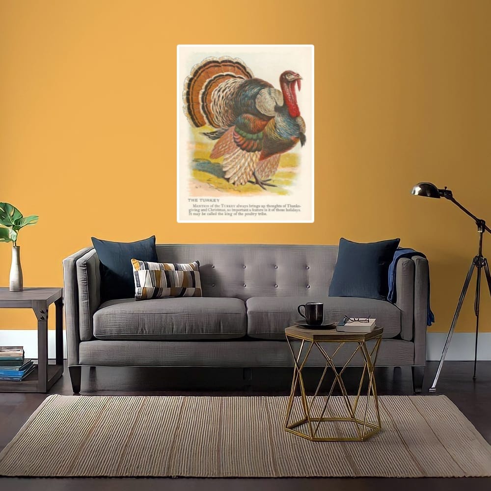 LUKISAN POSTER CETAK GAMBAR AYAM KALKUN 08 TERLARIS SEINDONESIA HIASAN DINDING RUANG TAMU KAMAR DAPU