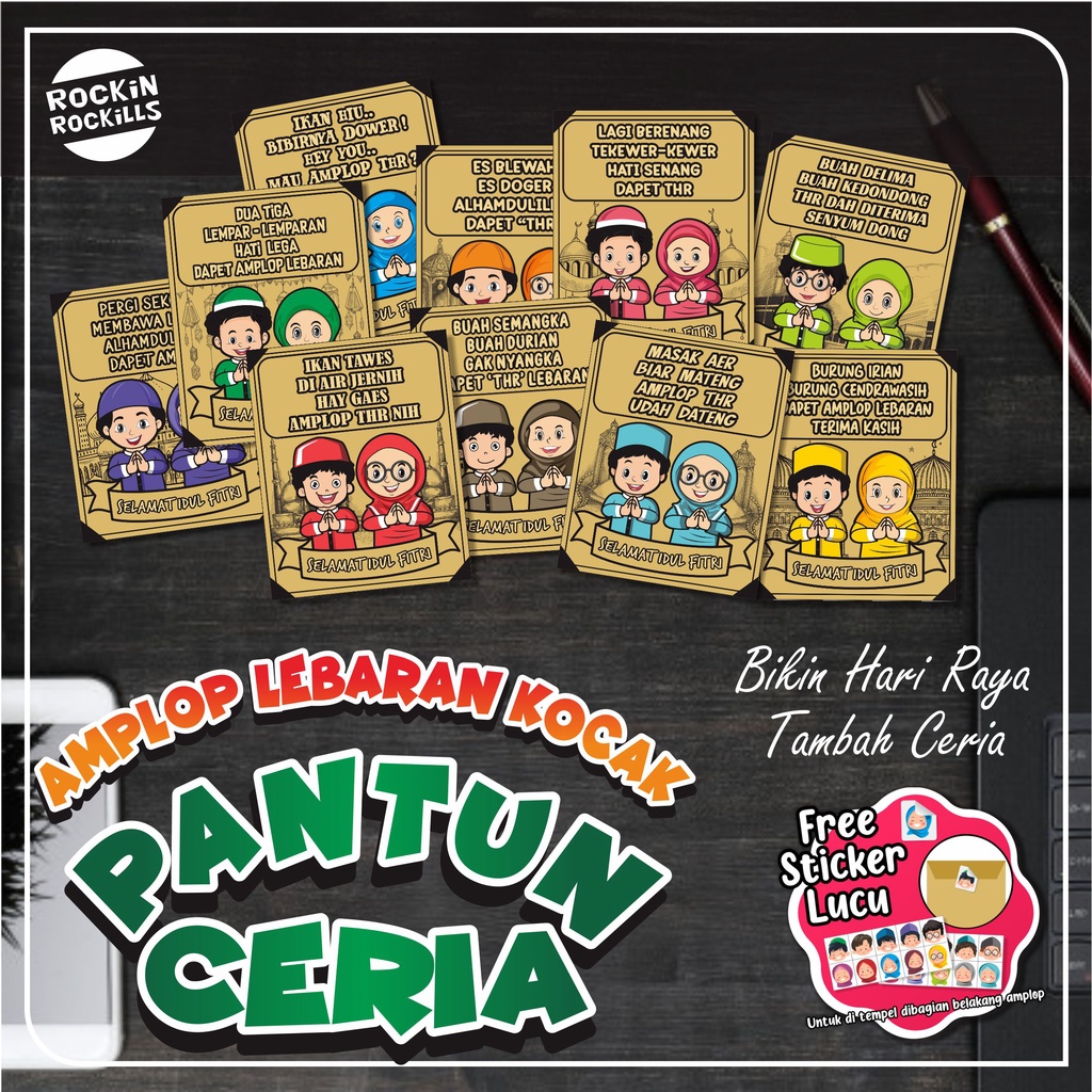 

Amplop Lebaran Kocak Pantun Ceria (isi 10 pcs)