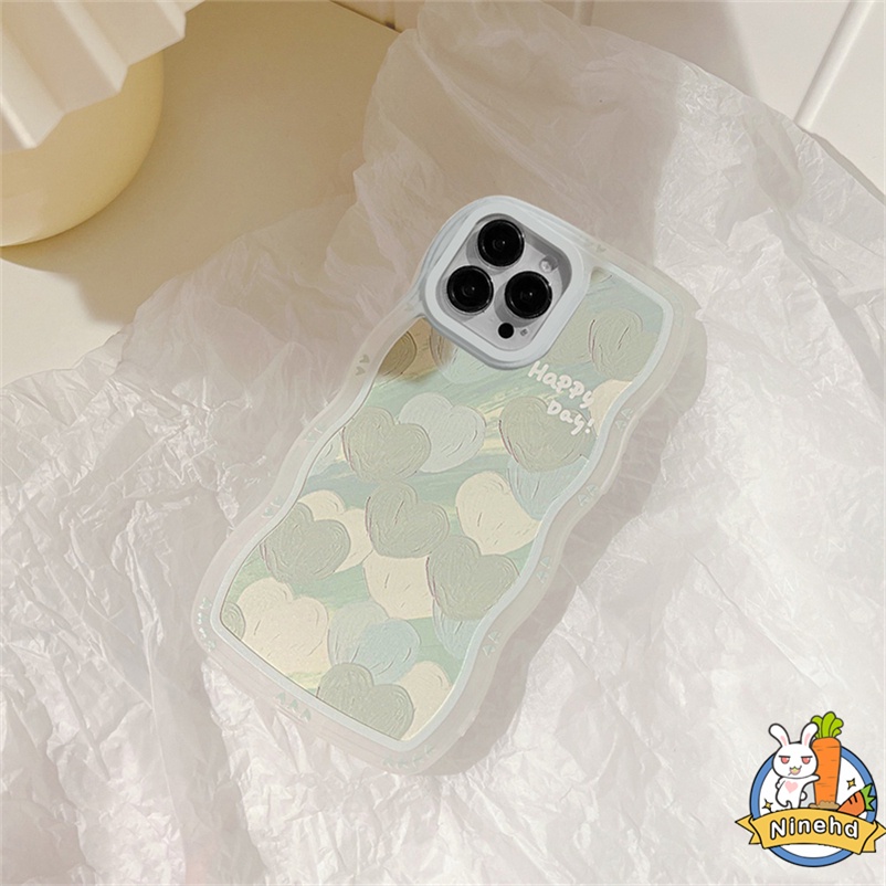Soft Case Pelindung Motif Hati Warna Hijau Tahan Banting Untuk iPhone 14 13 12 11 Pro Max Xs Max X Xr 7 8 6 6s Plus SE 2020