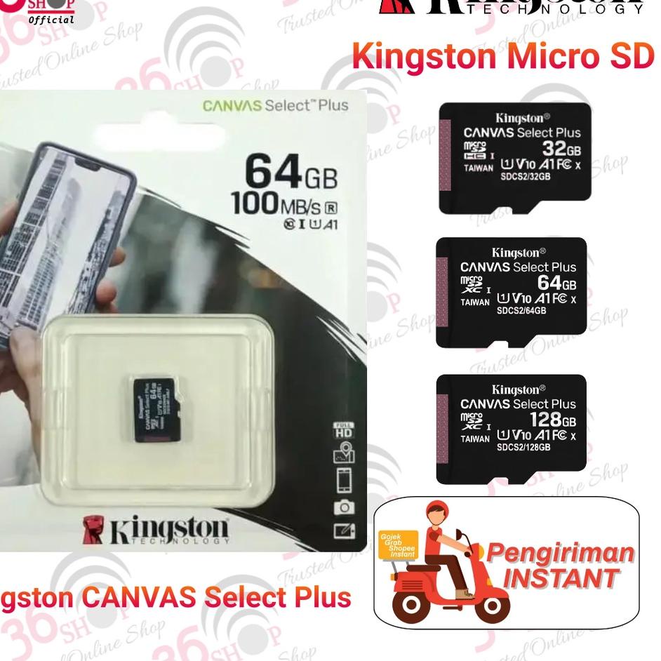 Buy Now Kingston Micro SD Card 32GB, 64GB, 128GB Canvas Select Plus