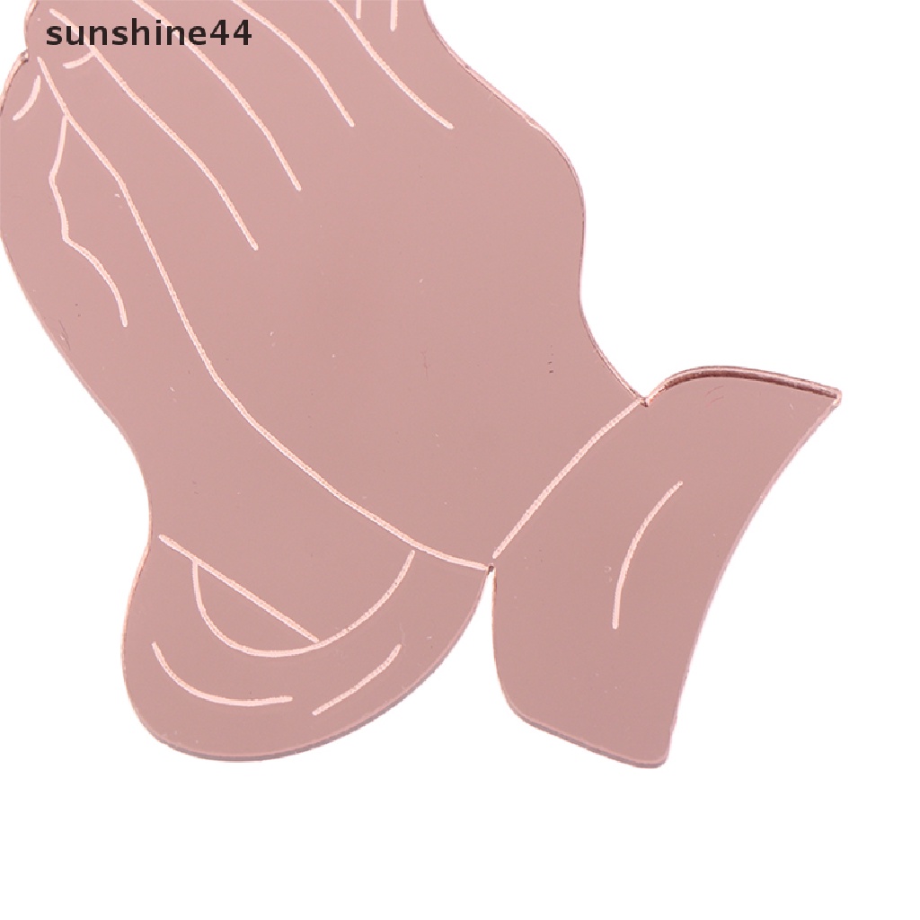 Sunshine 1Pc Mirror Acrylic Cross Cupcake Topper Hiasan Kue Pesta Baptis ID