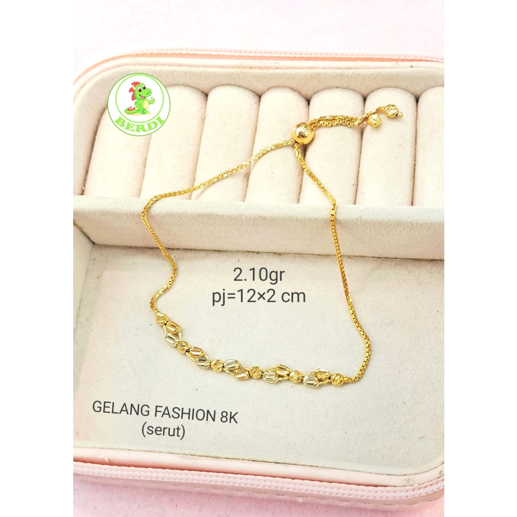 Gelang rantai itali model serut kadar 375 ringan