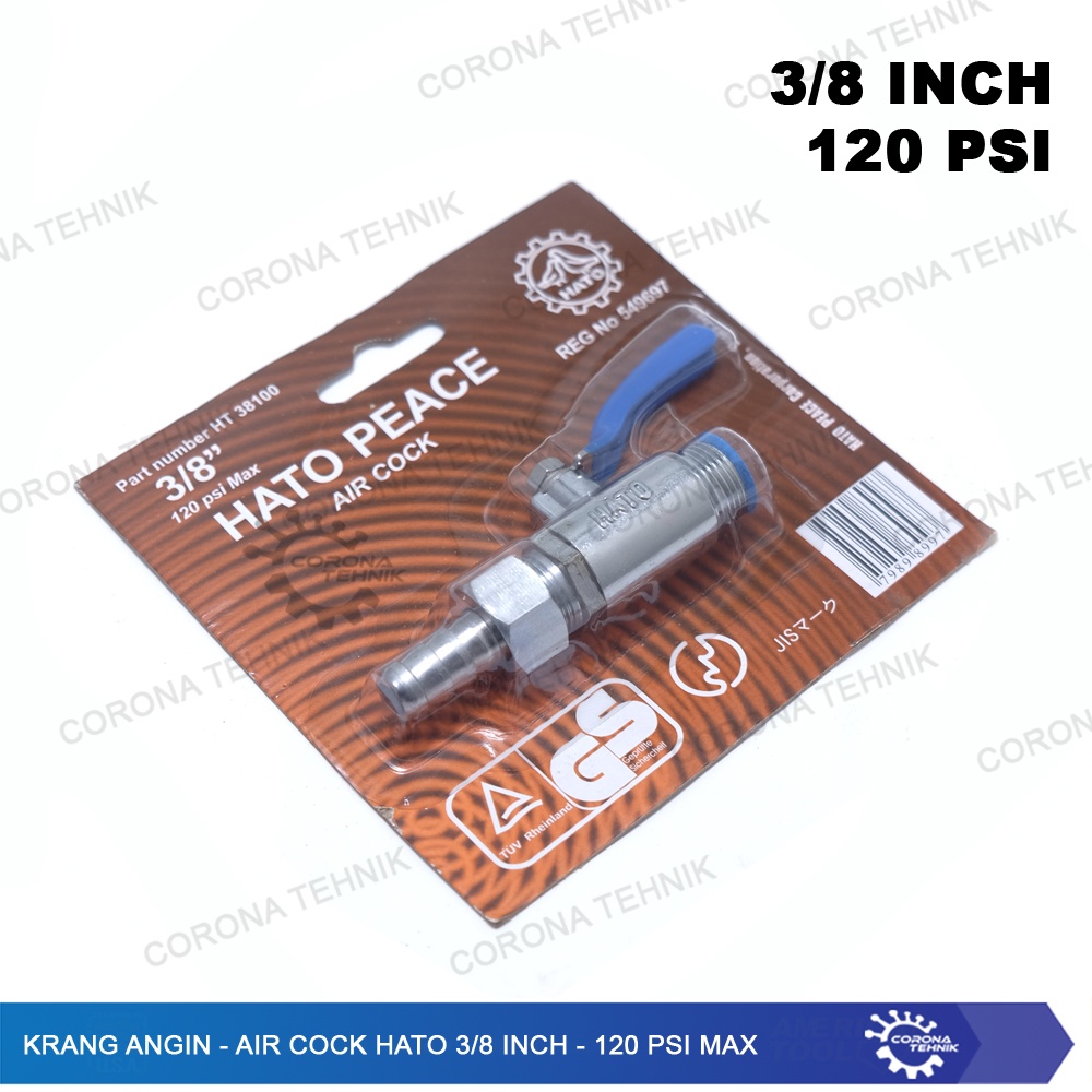 Air Cock Hato 3/8 Inch - 120 Psi Max-Kran Angin