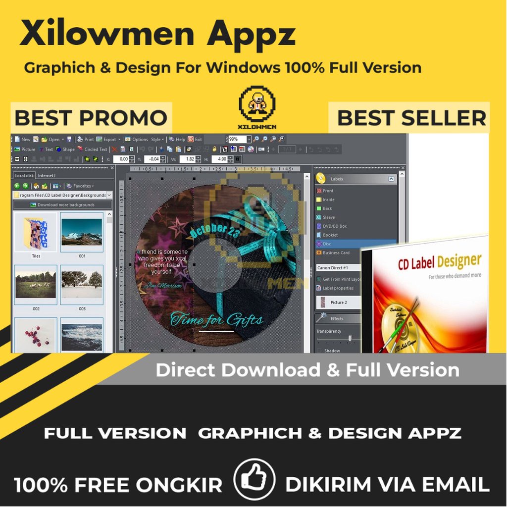 [Full Version] Dataland CD Label Designer Pro Design Graphics Lifetime Win OS