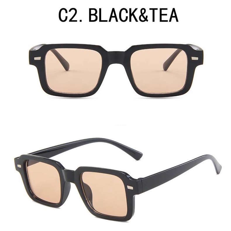 [IN Stock] candy Color Retro Kacamata Wanita Fashion Hitam Kacamata Anti-Radiasi Kaca UV400