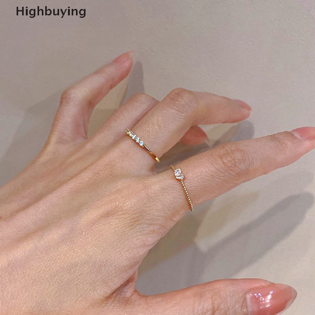 Hbid Fashion Baru Hati Berlian Imitasi Cincin Adjustable Lucu Rings Untuk Wanita Pernikahan Pertunangan Perempuan Perhiasan Cincin Hadiah Glory