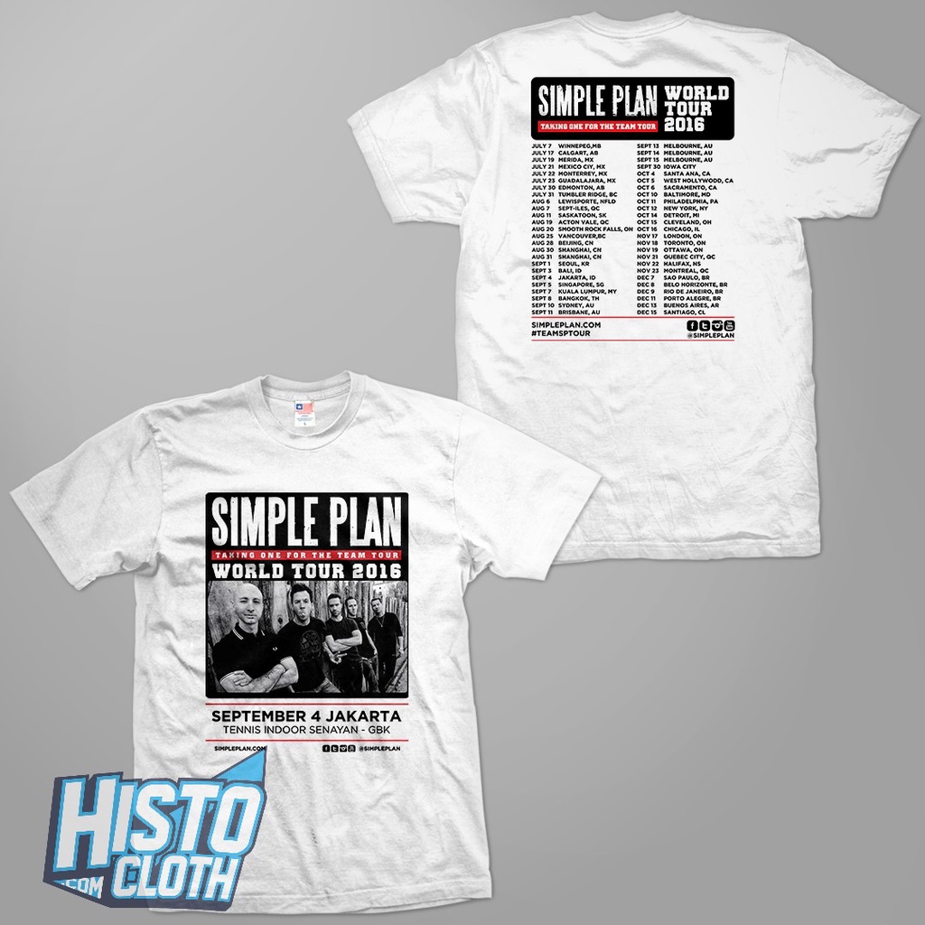 Kaos Simple Plan World Tour 2016 - SMP28 WH FNB