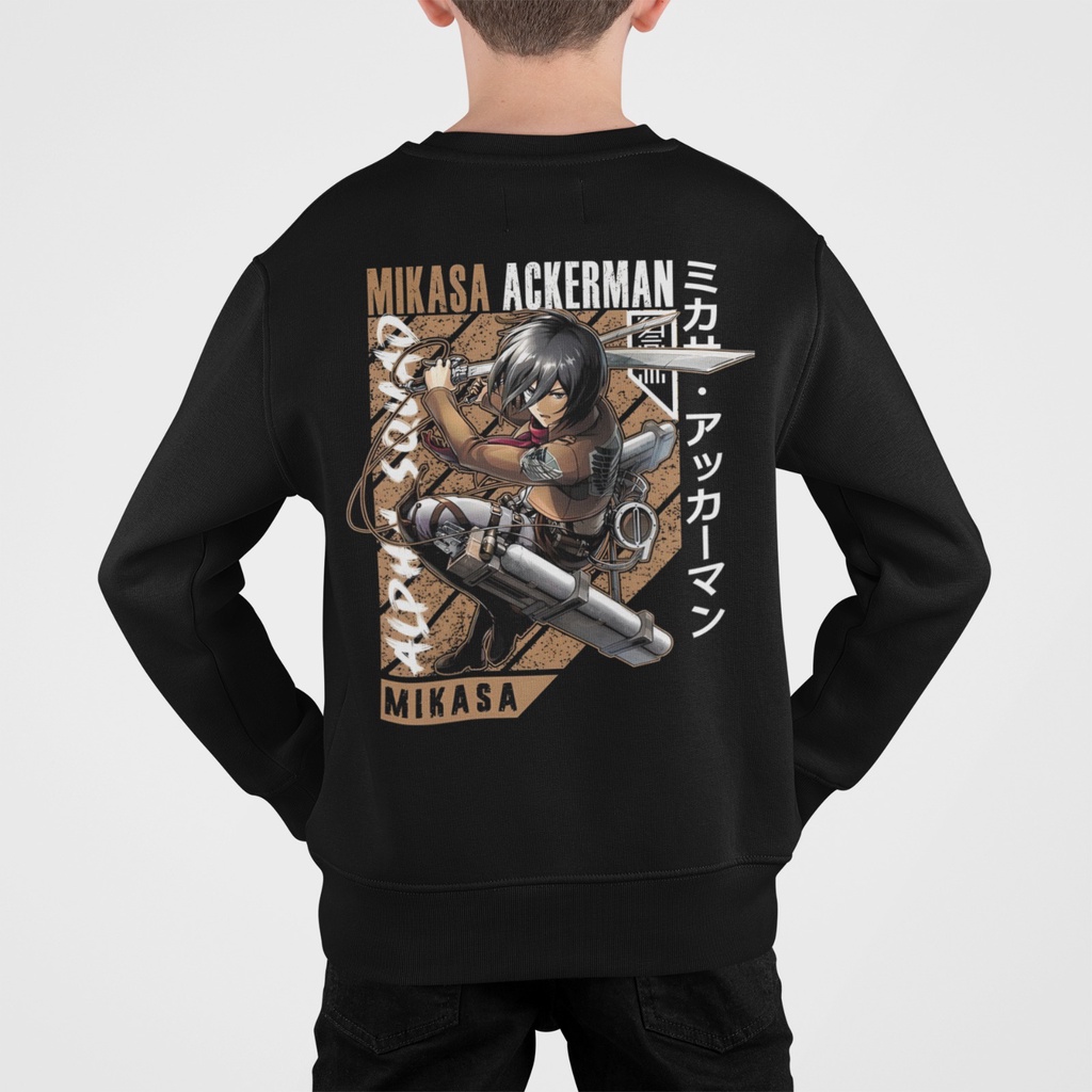 SWEATSHIRT ANIME THE MIKASA ACKERMAN PRIA WANITA SWEATER ANIME SIZE M - XXL - SWEATER LUCU PREMIUM