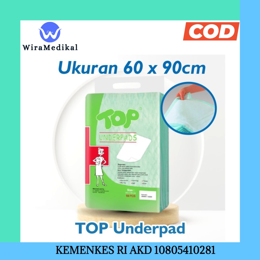 TOP Underpads Perlak Alas 60 x 90 cm 10pcs