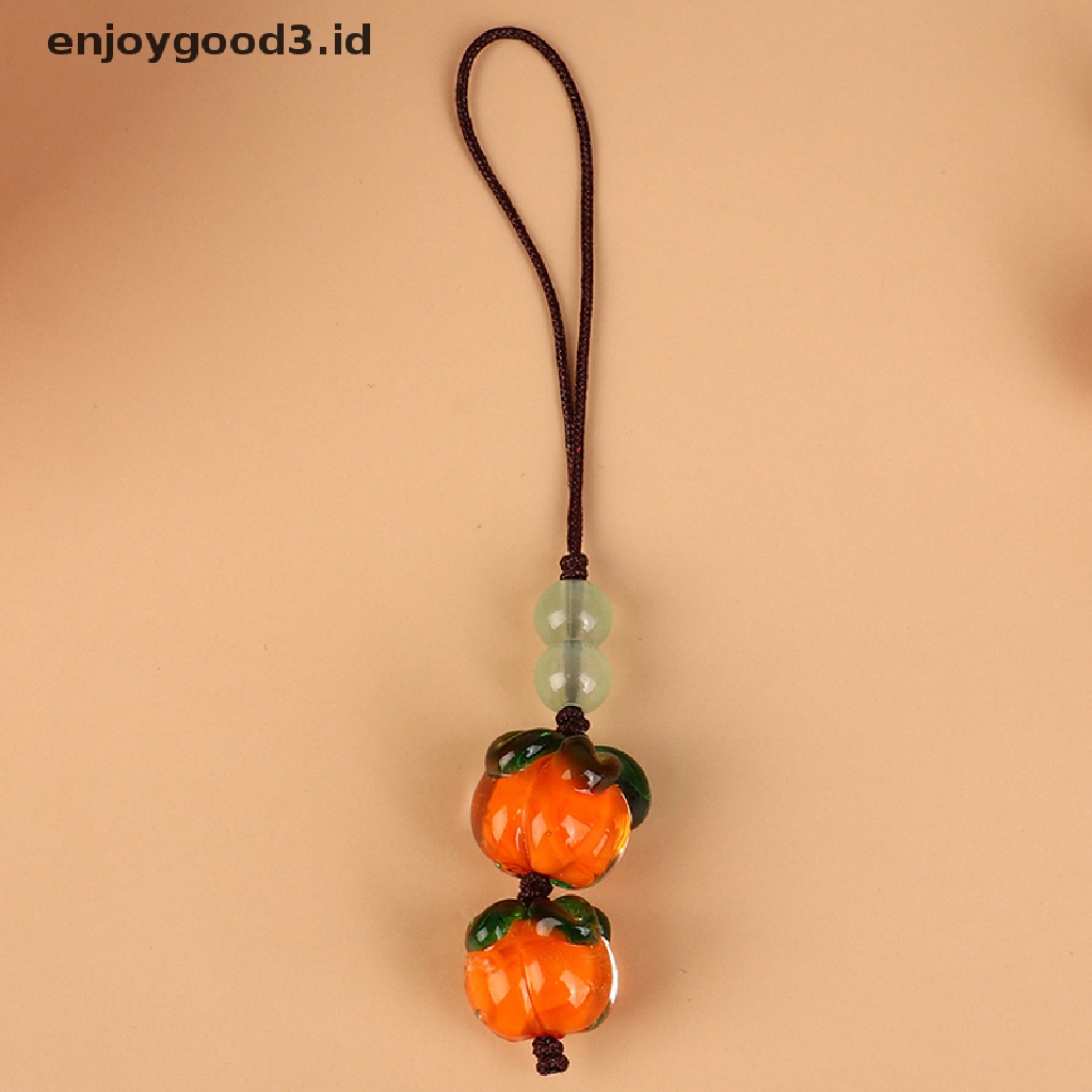 【 Rready Stock 】 For Women Men Glazed Persimmon Jewelry Hanging Ch Nepal Bead Key Chains （ ID ）