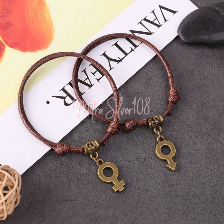 [MS108] GL 47 Gelang Couple Liontin Gembok | Kunci Gelang Couple Kekinian Ala Korea / Untuk Wanita ( 2pcs)