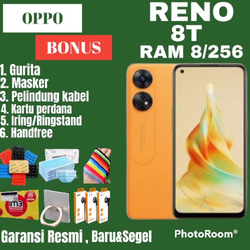OPPO RENO 8T RAM 8+8 ( EXTENDED) 16/256 DI JAMIN BARU&amp;SEGEL,GARANSI RESMI