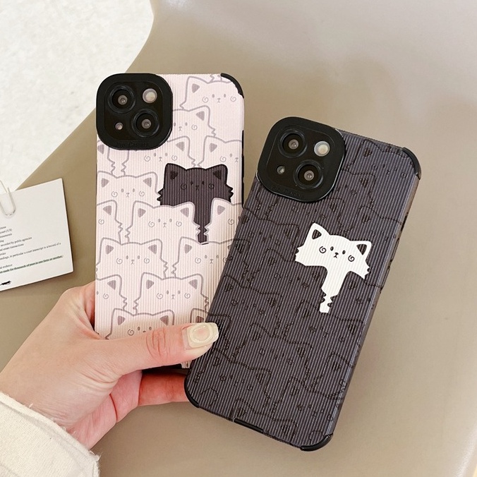 IPHONE Bagus Couple Kitty Soft Case HP iP Iphone7 8 14+Plus SE 2020 X XS XR 11 12 13 14 Pro Max Cewek Casing Apple