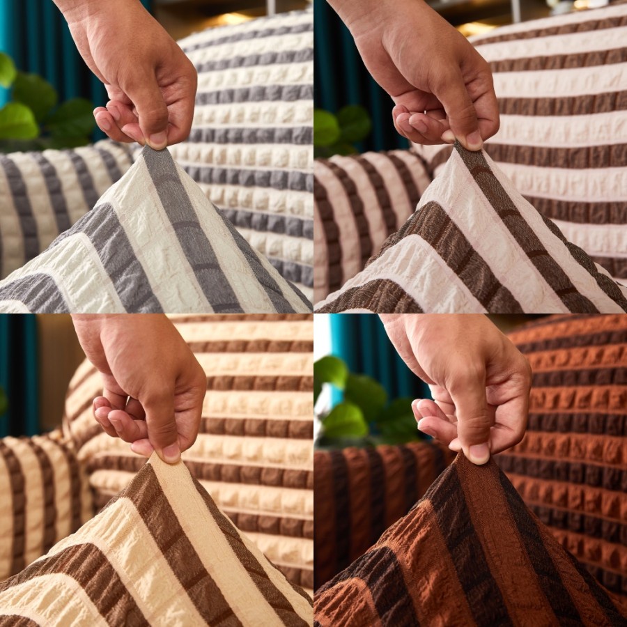 Sofa Cover With Stripe Stretch /Sarung Alas Penutup Sofa Renda Elastis