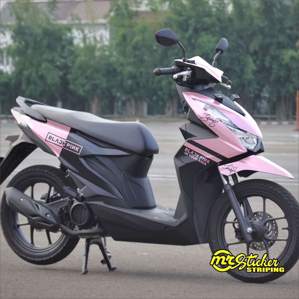 DECAL HONDA BEAT DELUXE 2022 - DECAL BEAT DELUXE 2022 VARIASI Black pink style simple keren