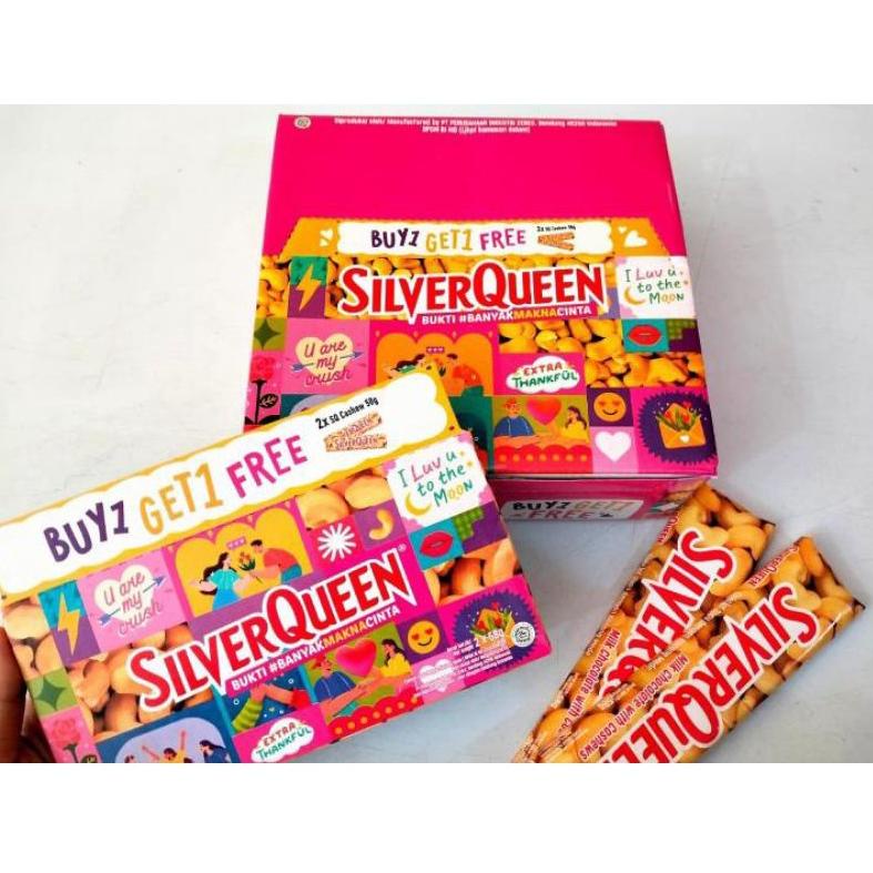 

[KJ9039O] Silverqueen Cashew 58 gr Buy 1 Get 1 Free edisi valentine