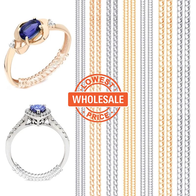 [Harga Grosir] [Unggulan] Emas Transparan Invisible Ring Size Adjuster Untuk Cincin Longgar Spiral Ring Sizer Resizer Rings Alat Pengencang Perhiasan Penjaga