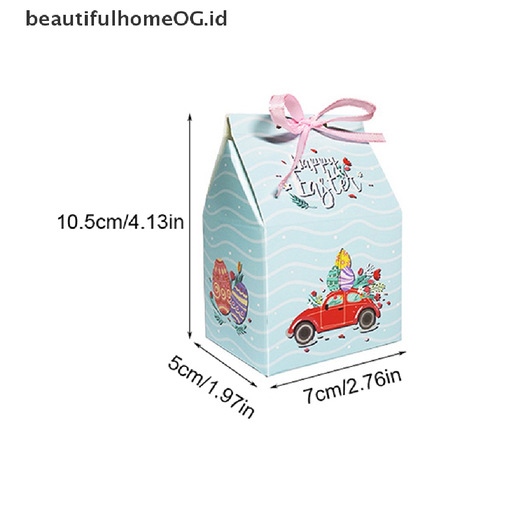 // Beautifulhomeog.id// 12Pcs Kotak Hadiah Paskah Kartun Hewan Bunga Printed Paper Box Dengan Pita **