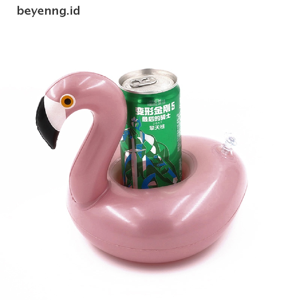 Beyen Mainan Pelampung Kolam Renang Flamingo Tiup Mini Pelampung Minuman Cup Holder Mainan Pesta ID