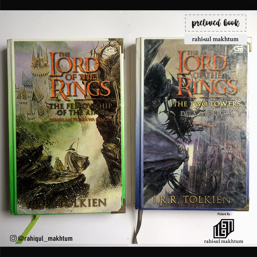 Preloved Novel Terjemahan THE LORD OF THE RINGS JILID 1 & 2 J.R.R Tolkien #bekas second original hc 