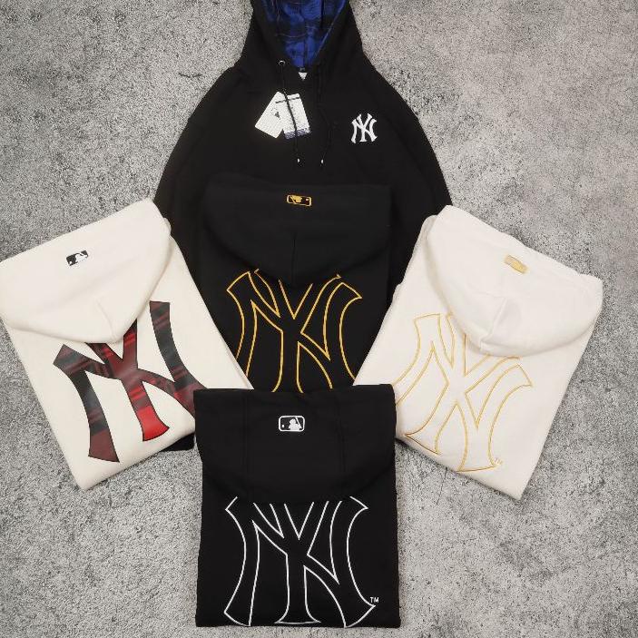 ❈ READYSWEATER HOODIE NY MLB CREAM BORDIR BATIK FULLTAG & LEBEL PREMIUM (BESTSELLER VARIAN) ☚