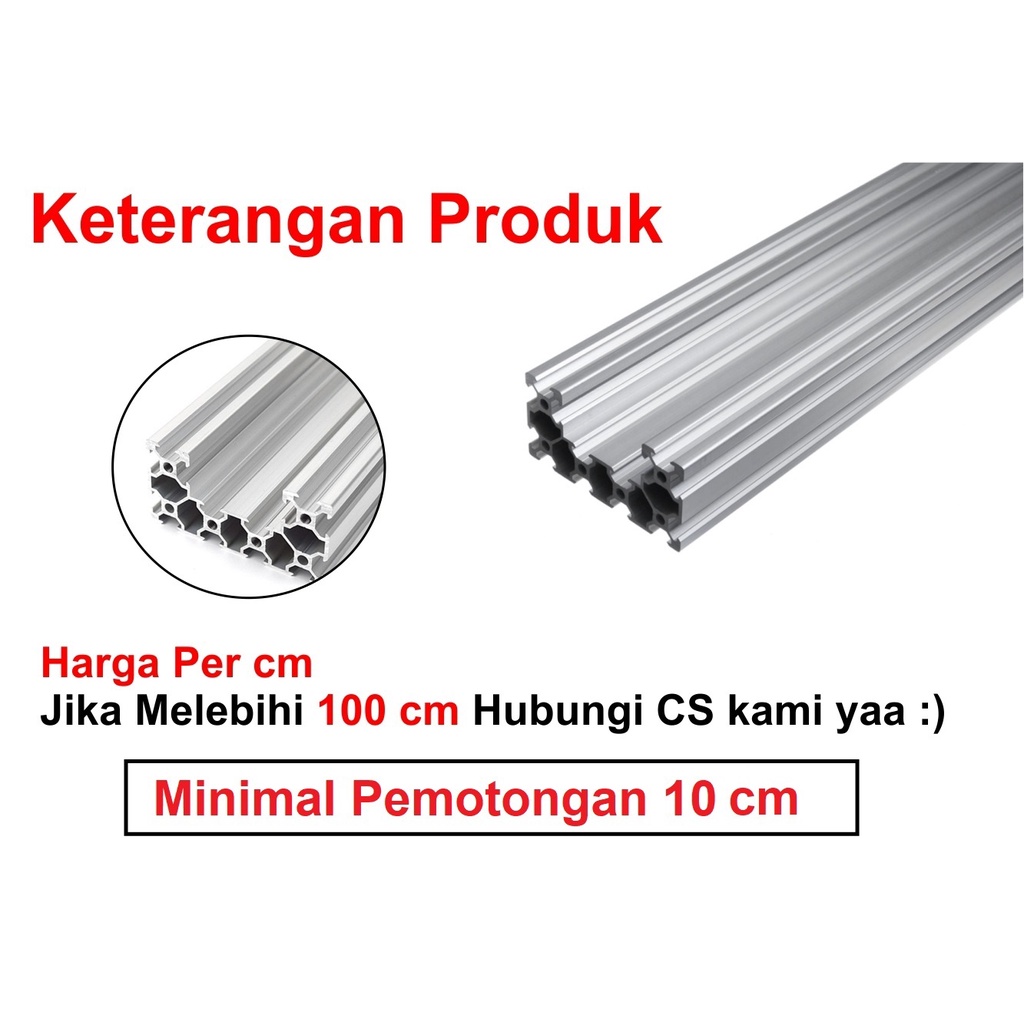 [HAEBOT] Aluminium Profile C- Beam 4080 40x80 AP4080 Alumunium Profil Frame CNC Extrusion Mini Kerangka Mekanik Series 40mm x 80mm 3D Printer 1 cm