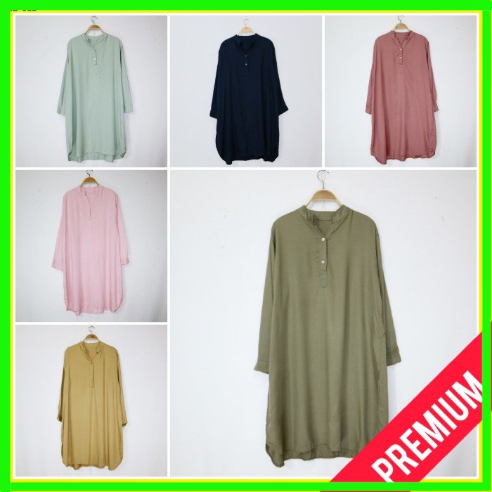K46 TUNIK WANITA POLOS BUSUI ATASAN MUSLIM LENGAN PANJANG KATUN MURAH BAJU WANITA BUSUI FRIENDLY FUL