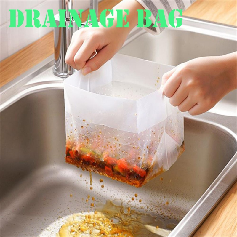 Self-standing Drain Bag Saringan Wastafel Dapur Sekali Pakai/Saluran Pembuangan Selokan Kantong Sampah Anti Blokir Saringan Jaring