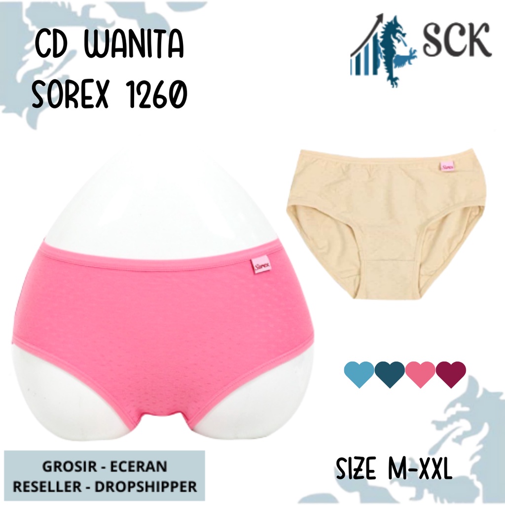 Celana Dalam Wanita SOREX 1260 MODEL MID WAIST M-XXL / CD Bahan Katun Extra Lembut / Pakaian Dalam Cewek - sckmenwear GROSIR