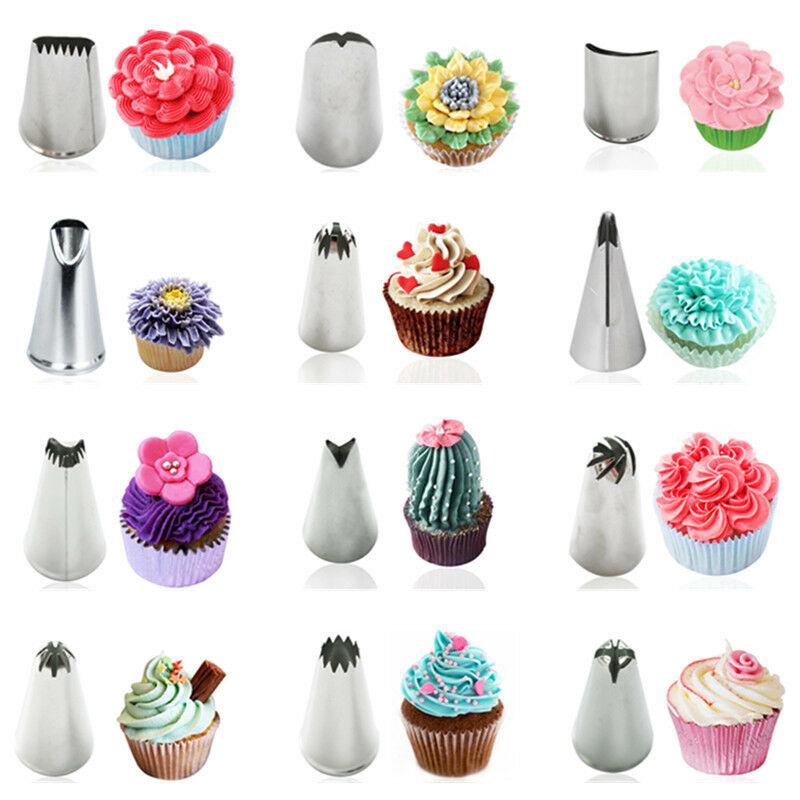 20 Styles Stainless Steel Icing Piping Nozzles Cake Cupcake Tips Baking Tool Cake Decorating