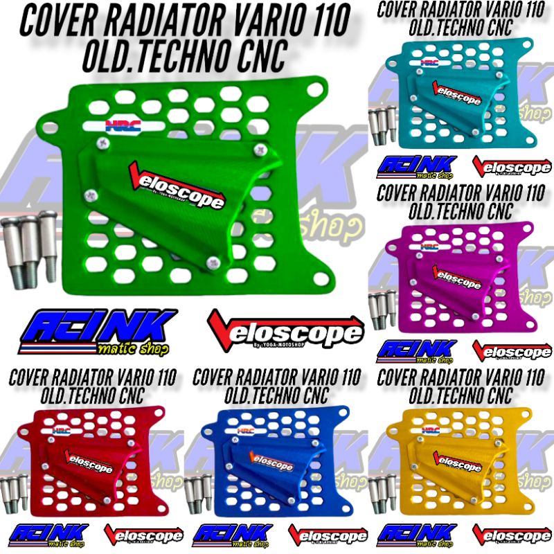 Cover radiator hrc vario 110 cnc vario karbu almunium / tutup cover radiator vario 110 cnc almunium