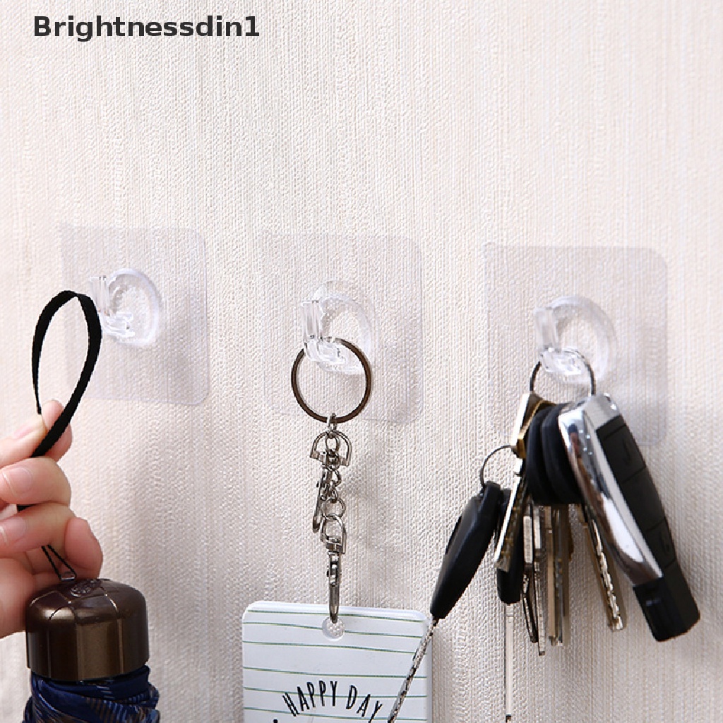 [Brightnessdin1] 5pcs Gratis punching seamless invisible hook Kamar Mandi Dapur Perekat Kait Butik