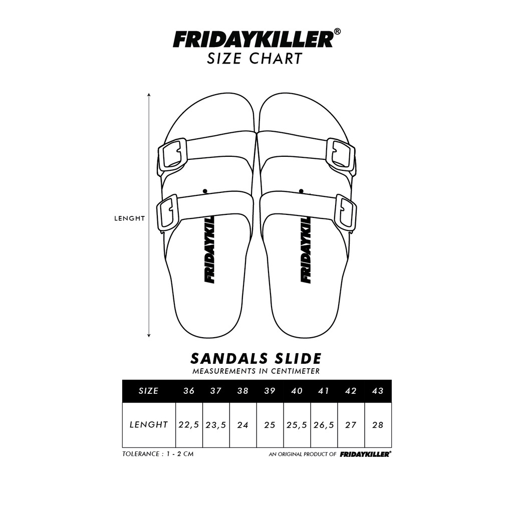 SANDAL SLIDE FRIDAY KILLER | CETERO BLACK WHITE