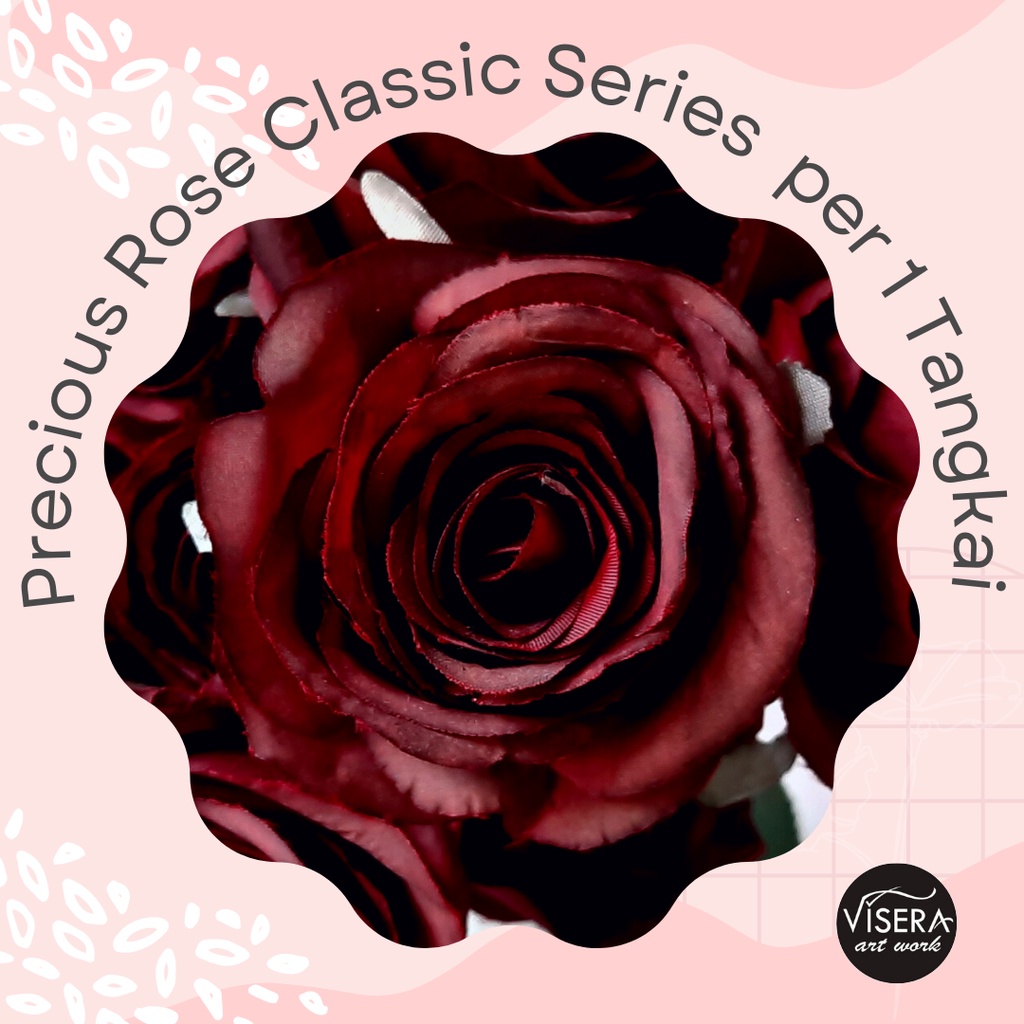 Premium Precious Rose Classic Vintage Series per 1 Tangkai Valentine Flowers Bunga Mawar Artificial 