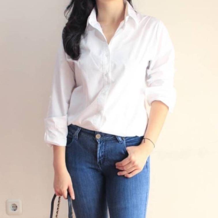 Terlaris Kemeja Putih Cewek | Kemeja Putih Wanita Lengan Panjang | Kemeja Formal Wanita | Kemeja Ker