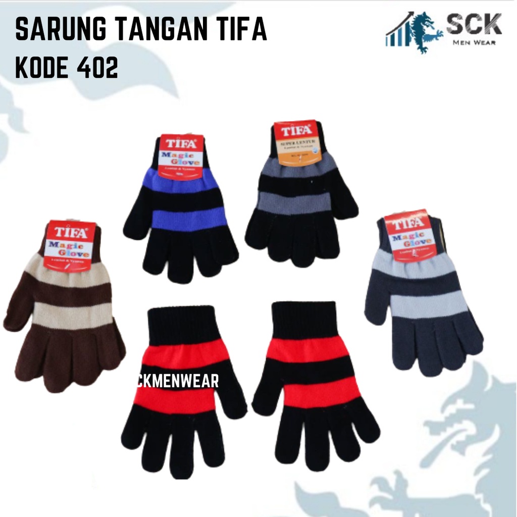 Sarung Tangan TIFA 402 STRIP WARNA / Kaos Tangan Polos TIFA STRIP 402 Dewasa Wanita / Perlengkapan Otomotif - sckmenwear GROSIR