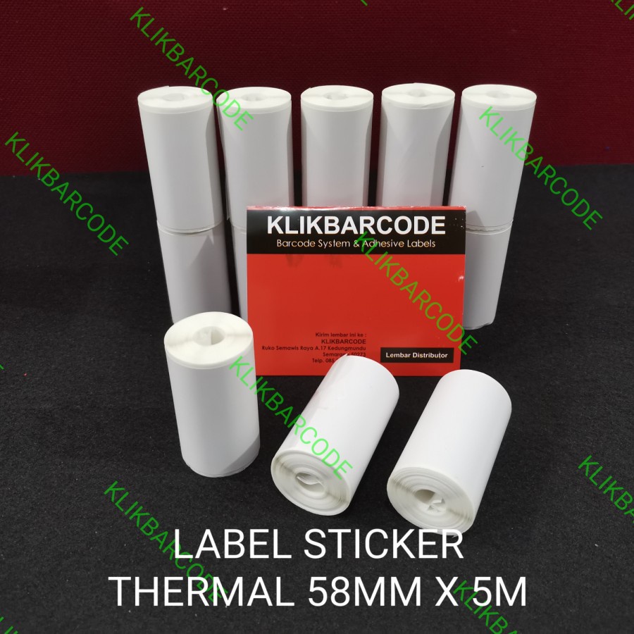 

Label Sticker Thermal 58MM x 5M Printer Bluetooth 58 58B-58D (10Roll )