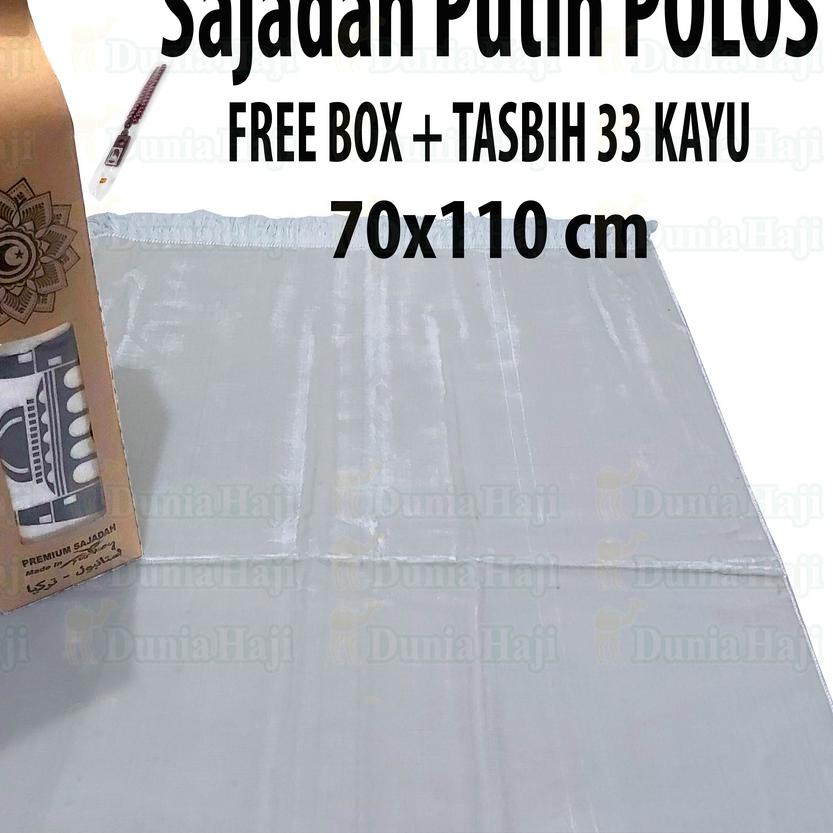 ➪ Sajadah Putih Polos Import Turki Besar Tebal Bludru Turkey Ekslusive ✳