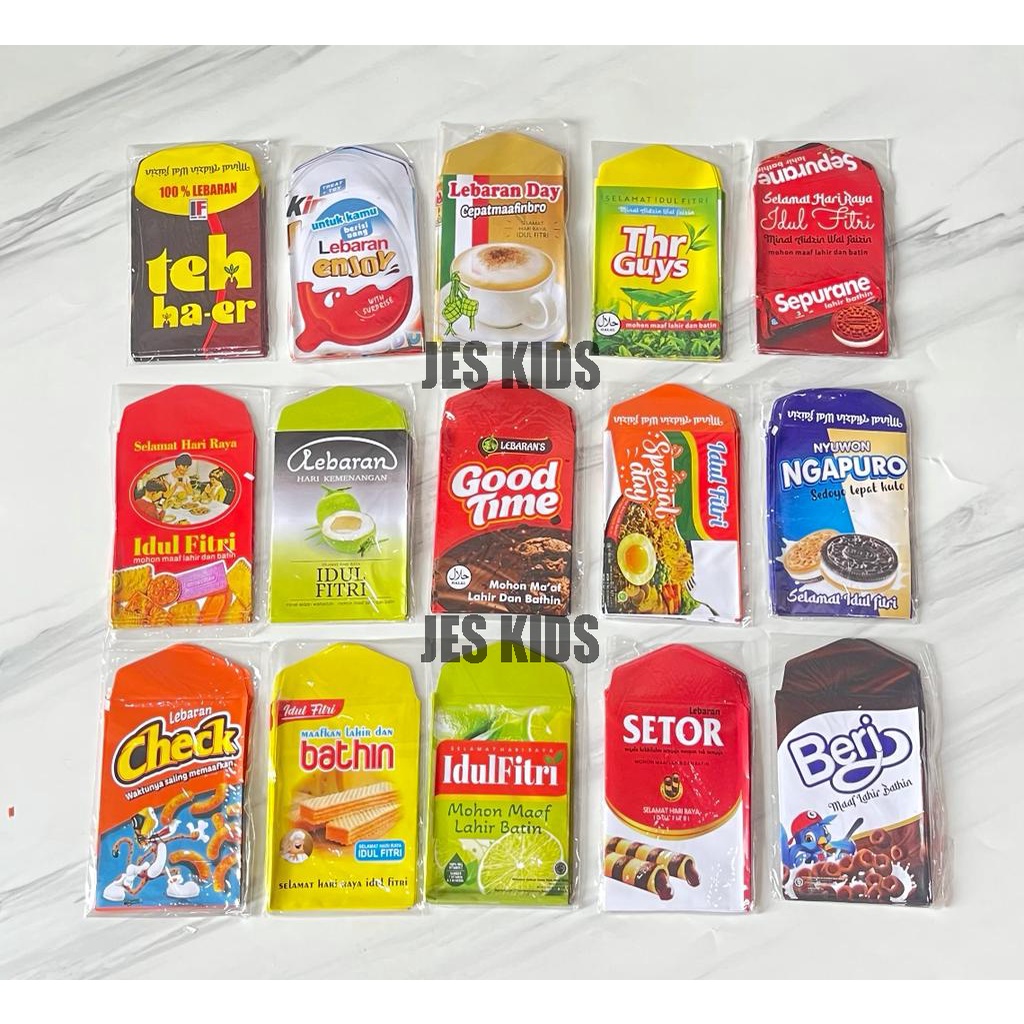

Amplop lebaran / amplop hari raya idul fitri motif snack lucu 2023 isi 10 Lembar