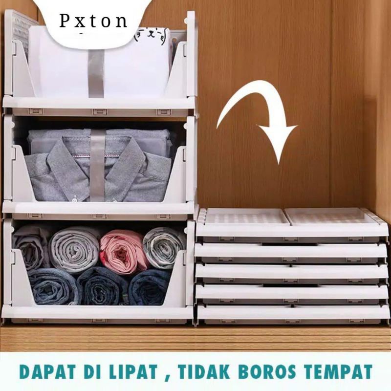 RAK LACI LIPAT STORAGE BOX RAK PAKAIAN SUSUN BARANG RAK BAJU TEMPAT BAJU