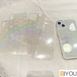 Kartu laser Untuk iphone 14 Pro Max11 12 13 Pro Max Kertas laser Mini Untuk iphone Xr Xs 6s 78 plus Casing Bening Belakang Stiker Glitter Hias