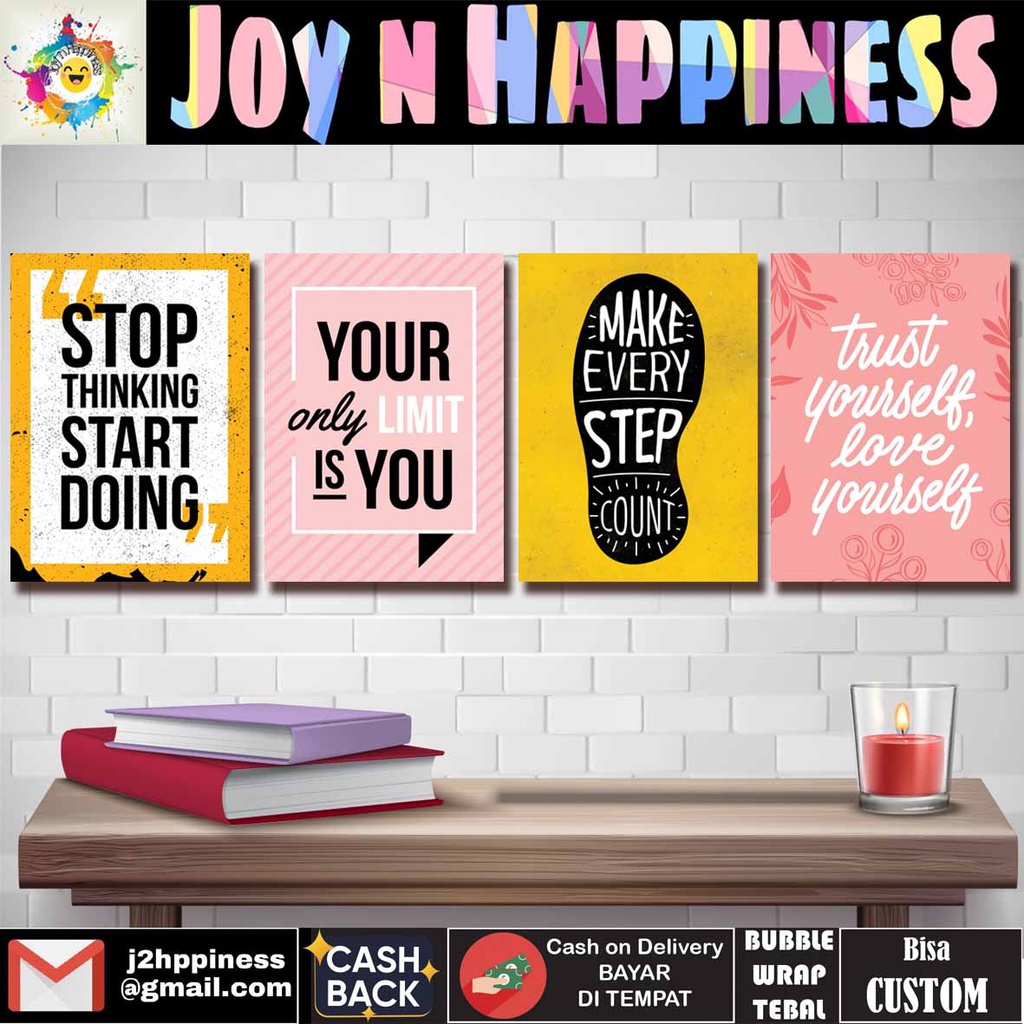 Hiasan Dinding Pajangan Bingkai Kayu Motivasi Kehidupan