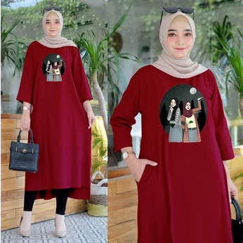 LONG TUNIK HIJAB COLABORATION TUNIK WANITA TERBARU LT 6