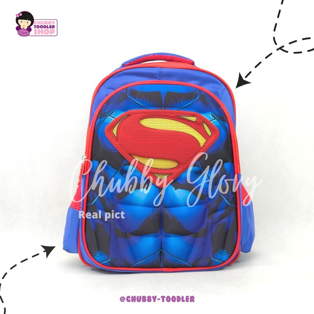 BA2203 TAS SEKOLAH ANAK SUPERHERO FROZEN 3D IMPORT RANSEL ANAK KARAKTER TAS SEKOLAH ANAK SD Kelas 1-6