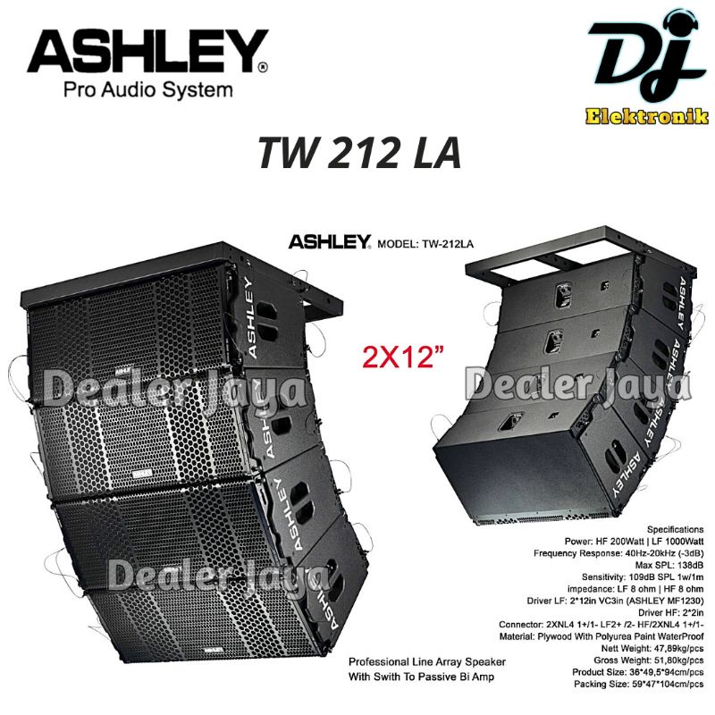 Speaker Line Array Ashley TW 212 LA / TW212 LA / TW 212LA / TW212LA - Pasif