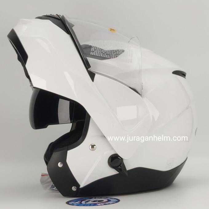 Zeus ZS3100 White Modular Flip Up Double Visor Z3100