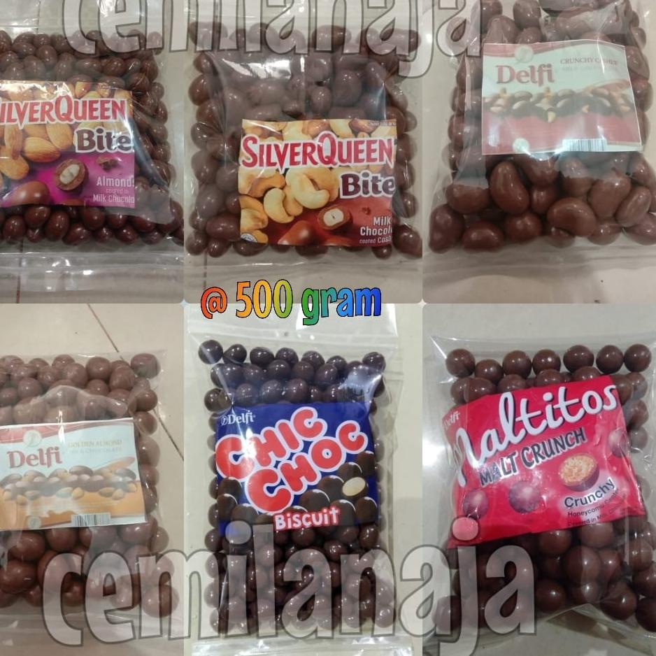 

֍ COKLAT SILVERQUEEN BITES MEDE/ ALMOND 500 GRAM MURAH ✹