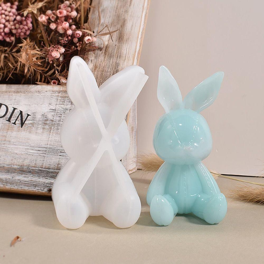 Solighter Kelinci Bunny Perhiasan Alat DIY Craft Cetakan Kue Epoxy Resin Resin Cetakan Gantungan Kunci Cetakan